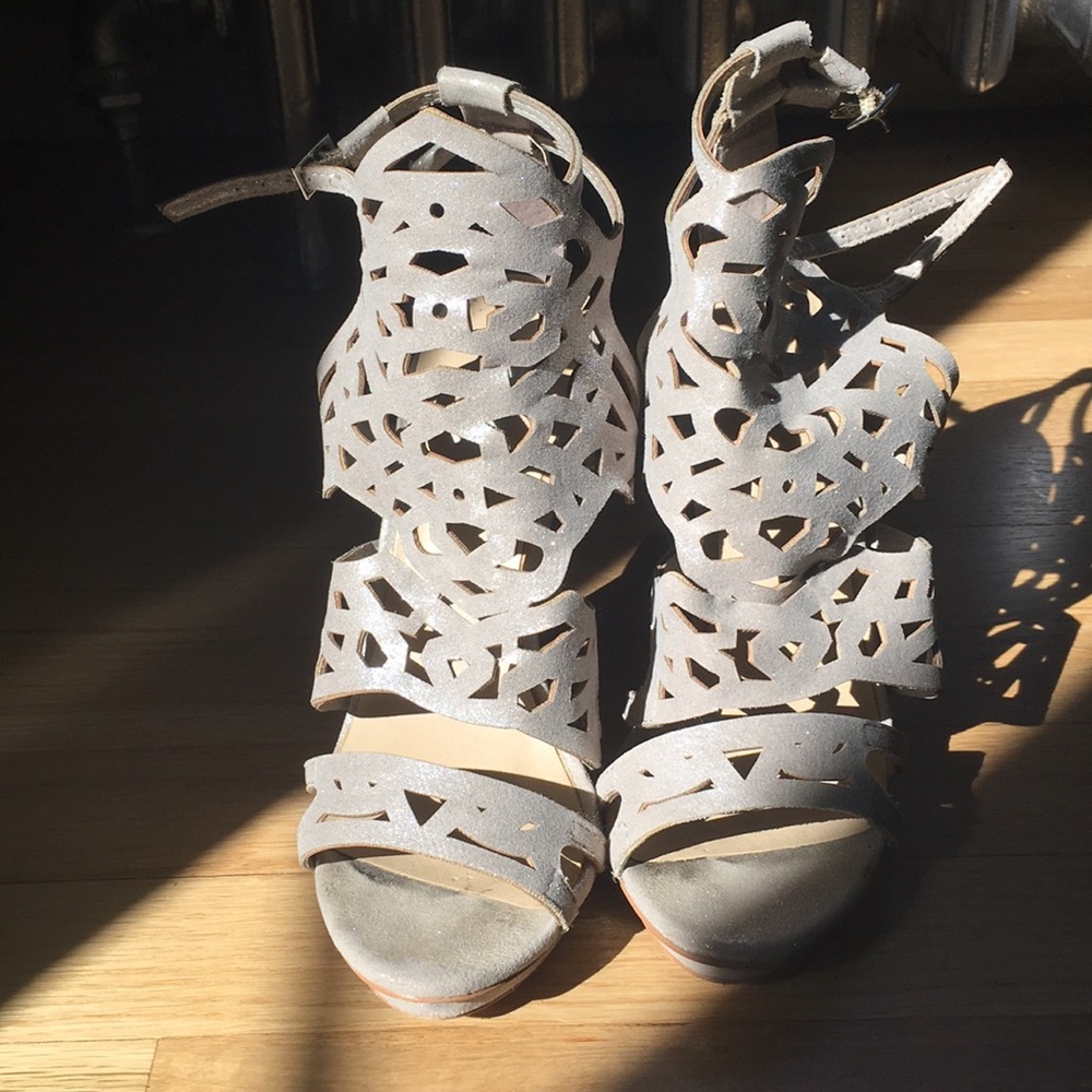 Beautiful blush cage heels